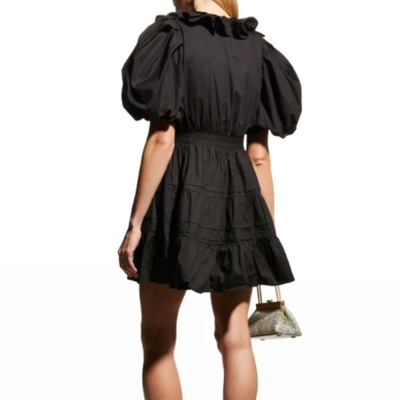 Love the Label Remy Balloon Sleeve Mini Wrap Dress in Black from Anthropologie - Picture 4 of 8